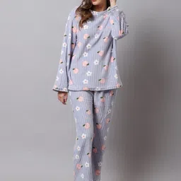 GRAGE Women Floral Printed Round Neck T-shirt & Pyjamas-picture-29