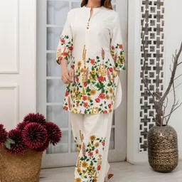 KALINI Printed Mandarin Collar Tunic & Palazzos Co-Ords image 4