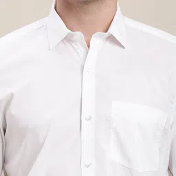 Turtle Men Standard Regular Fit Spread Collar Solid Cotton Formal Shirt image 2