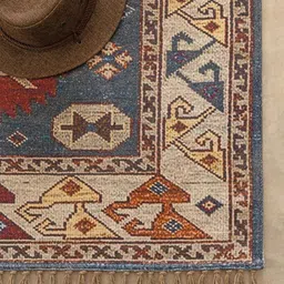 THEGASBH Red Geometric Printed Cotton Carpet image 2