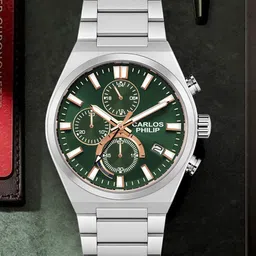 CARLOS PHILIP Men Dial & Stainless Steel Straps Analogue Chronograph Watch Orbit-3864-2 image 3