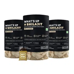 What's Up Wellness Set Of 3 Shilajit Resin Gummies With 24KGold Dust Boost-30 Gummies Each-picture-2