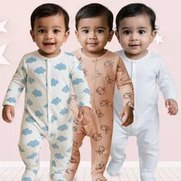 Nuego Boys Pack of 3 Printed Sleepsuit-picture-46