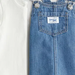 H&M 2-Piece Dungaree Dress & Top Set image 2