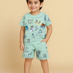 Kidbea Boys Printed T-shirt with Shorts-image-49