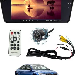 maties 7Inch Rearview Monitor Mirror Screen With Touchbutton&Rearview Parking Camera211 Black LCD-picture-23
