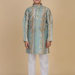Pro-Ethic STYLE DEVELOPER Boys Ethnic Motifs Embroidered Regular Thread Work Kurta with Pyjamas-picture-30