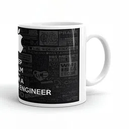 Mr UVD White & Black Typography Printed Ceramic Matte Mug 350 ml image 2