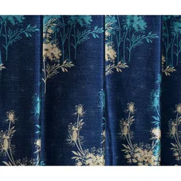GEET CREATIONS Navy Blue & Beige Set of 2 Ethnic Motifs Room Darkening Long Door Curtain image 2