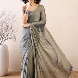 Anouk Rustic Striped Poly Georgette Ready to Wear Saree-image-0