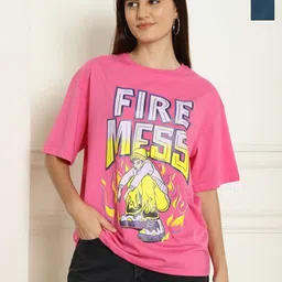 Metronaut Women Typography 2 Printed Drop-Shoulder Sleeves T-shirt-picture-10