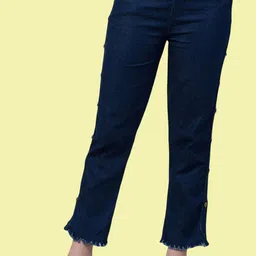 Ira Collections Women Comfort Regular Fit Mid-Rise Side Stripes Stretchable Jeans-image-63