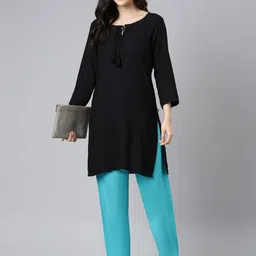 TWIN BIRDS Women Viscose Wide Leg Relaxed Fit Solid Palazzo-picture-16