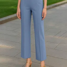 SWADESI STUFF Women Mid Rise Relaxed Fit Bootcut Trousers-picture-17