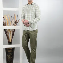 Crimsoune Club Men Classic Slim Fit Spread Collar Tartan Checked Cotton Casual Shirt-picture-18