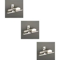 GLOXY Silver-Toned Set Of 3 Stainless Steel Soap Holder-picture-11