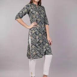 JIDI FASHION Women Geometric Printed Sequinned Kurta image 4