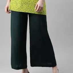 Kryptic Women Slip-On Flared Cropped Palazzos-image-0