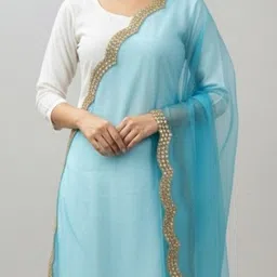 TASHVIKA'S Embroidered Dupatta with Mirror Work image 5