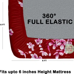 cg homes 180 TC Cotton Double Printed Fitted (Elastic) Bedsheet image 3