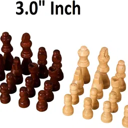 movex MOREX Wooden Chess Set 3.0'' | 32 Handcrafted Chess Coins | Premium Board Game Strategy & War Board Game-picture-35
