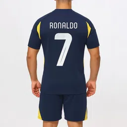 dostitch Men Cristiano Ronaldo Printed V-Neck Dri-FIT T-shirt image 3
