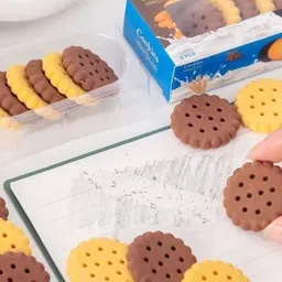 VR Creatives 6 Pcs Biscuits Erasers Solid Stationery image 5
