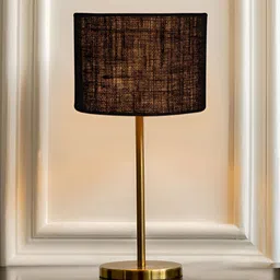Aura Black Metal Traditional Cylindrical Shaped Table Lamp-image-80