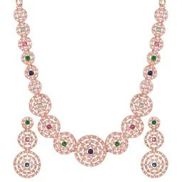 m creation s Alloy Gold-plated Rose Gold Jewellery Set (Pack of 3)-picture-18