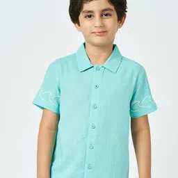 Ed-a-Mamma Premium Boys Graphic Printed Spread Collar Short Sleeves Cotton Shirt-picture-40