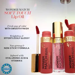 Eveline Cosmetics Wonder Match Soft Touch Lip Oil - 5 ml - Raspberry Sorbet 04 image 2