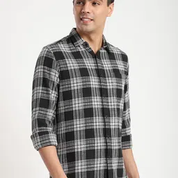 R&B Men Tartan Checks Checked Casual Shirt image 4