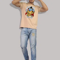 Greylongg Men Graphic Printed Round Neck Cotton T-shirt image 2