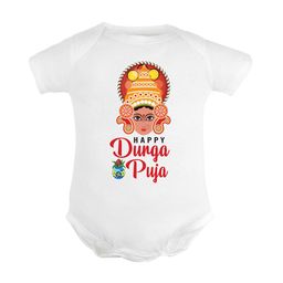 FFLIRTYGO Unisex Navaratri Durga Puja Printed Round Neck Pure Cotton Bodysuit-picture-42