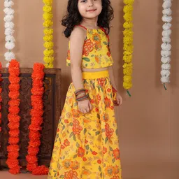 Here&Now X Kinder Kids Girls Printed Ready to Wear Lehenga & Choli image 3