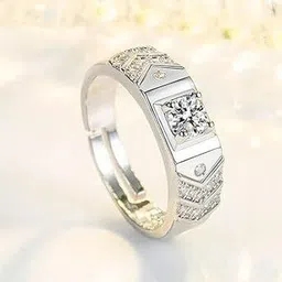 Lila Sterling Silver AD Studded Adjustable Finger Ring-picture-10