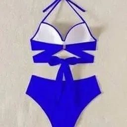 Russian Halter Neck Criss-Cross Wrap Swim Bikini Set image 3