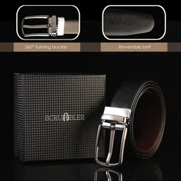 JND Men Textured Leather Reversible Belt image 3