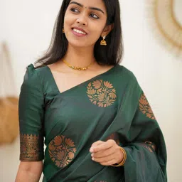 KSALIYA Green Silk Blend Sarees image 3