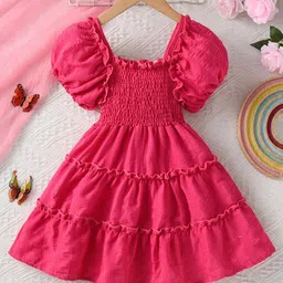 INCLUD Girls Solid Fit & Flare Midi Dress-picture-38