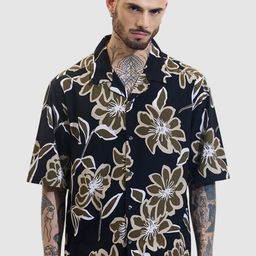 Snitch Men Relaxed Boxy Floral Opaque Printed Casual Shirt-picture-30