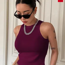 TOOCHKI Women Pack of 2 Ribbed Round Neck Tank Crop Top-picture-37