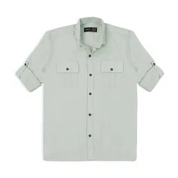 CAVIO Boys Comfort Spread Collar Solid Cotton Casual Shirt-image-71