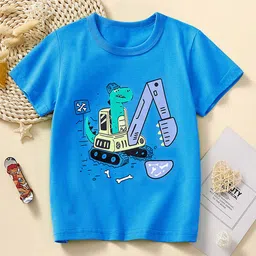 LULU & SKY Boys Animal Printed Round Neck Cotton T-shirt-picture-33