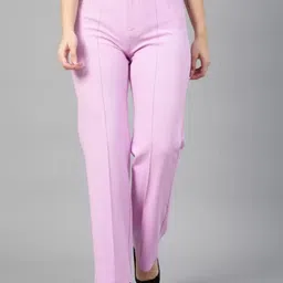 Brainbees Women Relaxed Straight Leg High-Rise Easy Wash Parallel Trousers-picture-29