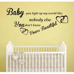LANSTICK Black Printed Baby Quotes Wall Stickers image 2