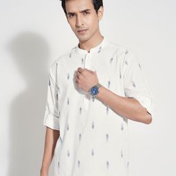indus route by Pantaloons Men Geometric Printed Kurta-picture-2
