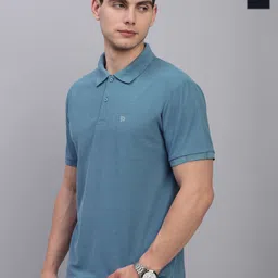 LUX PARKER Men Pack of 2 Solid Polo Collar Cotton Slim Fit T-shirts-picture-24