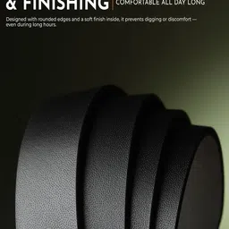 Metronaut Men Textured Leather Formal Belt image 4