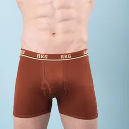 RKG Men Pack Of 3 Solid Assorted Mid-Rise Long Trunks image 4